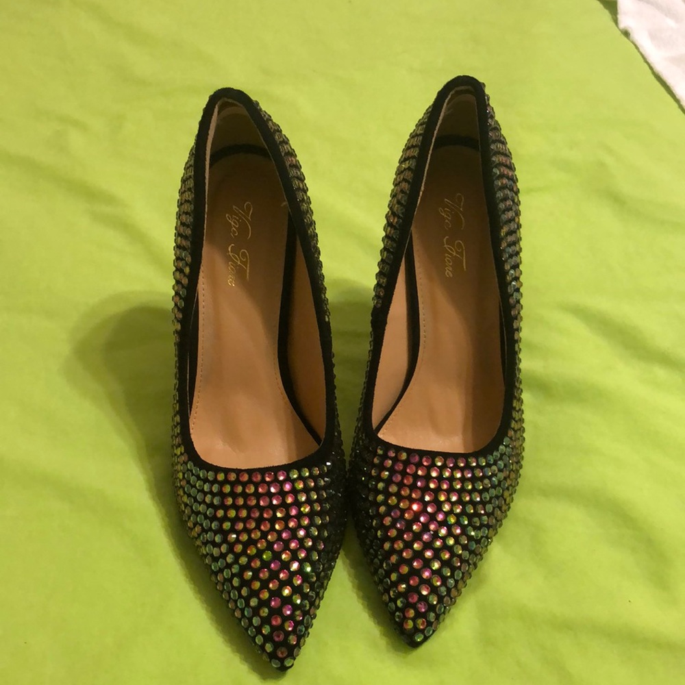 Ladies multi color studded heels